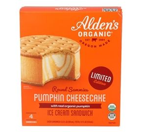 Alden's Organic Pumpkin Cheesecake  Ice Cream Sandwhich (14oz)